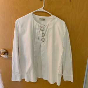 Runway style Balenciaga Metallic button top shirt